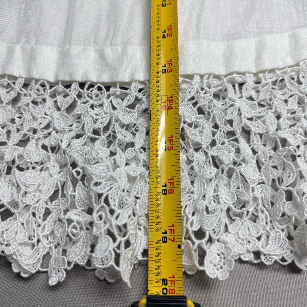 Vintage Cloak of Many Colors White Linen Lace Blouse Cottagecore Victorian Top 4 - Picture 12 of 13